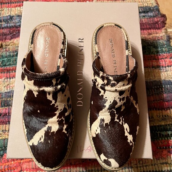 Donald Pliner SAHARA Haircalf Mule, Dark Brown/Cream, Women's Size 5, EUC - Picture 4 of 10